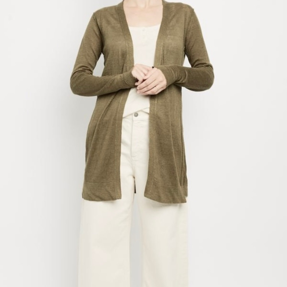 inhabit : linen grey cardigan